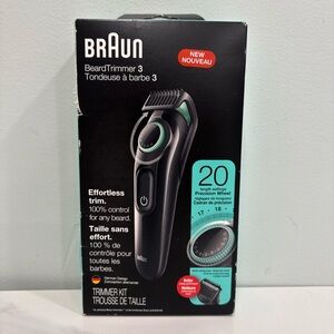 Braun BeardTrimmer3 BT3221 Rechargeable -20 Settings -Teal. Sealed